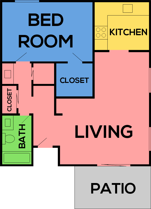 This image is the visual schematic representation of 'Floorplan D' in Greentree Park Apartments.
